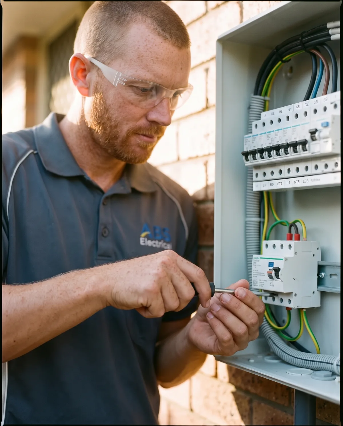 Electrician terminating a circuit into a new RCBO