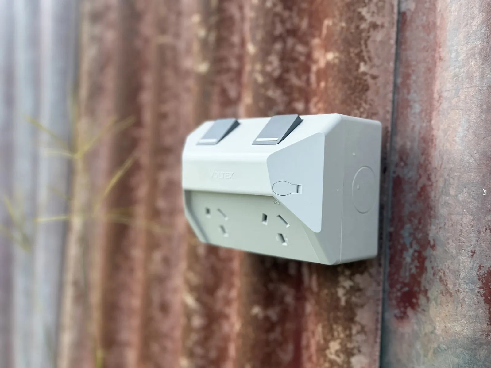 Weatherproof double on a shed wall